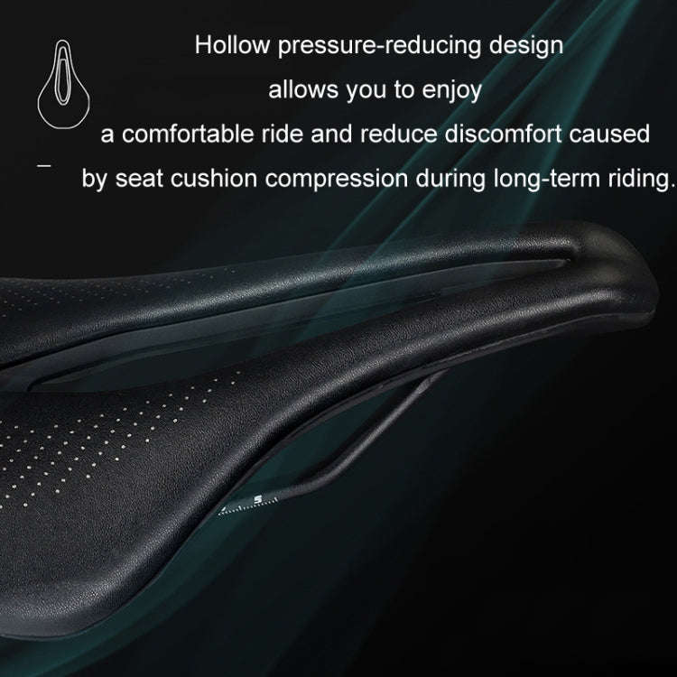 TOSEEK Bicycle Wide Seat Cushion Shock Absorption Comfortable Saddle, Color: Black
