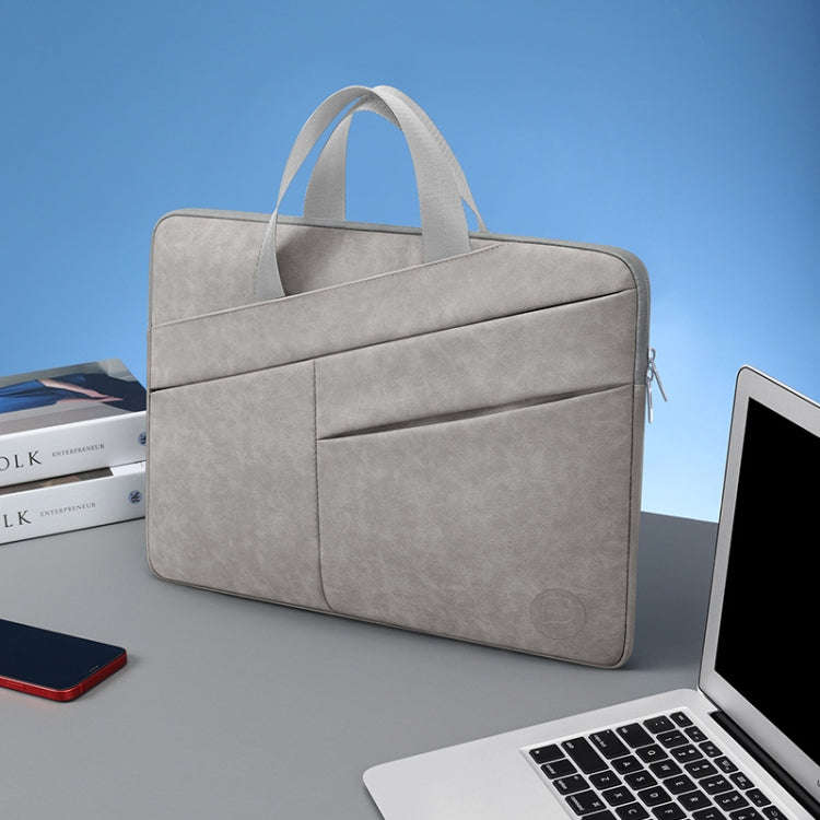 BUBM Portable Computer Bag Notebook Business Travel Bag, Size: 14 inch(Light Gray)