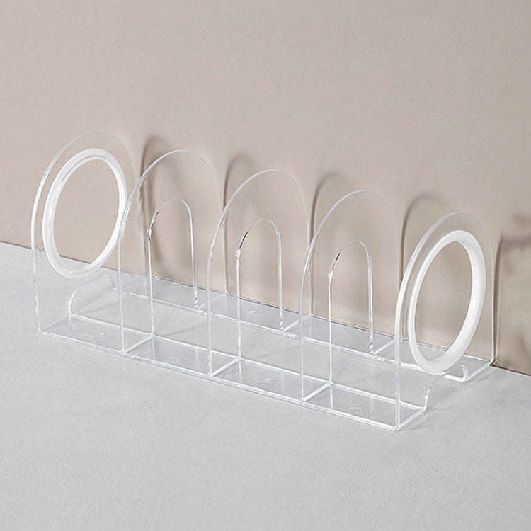 Book Riser Stand Desktop Book Storage Shelf Student Transparent Book Holder(White Ring)