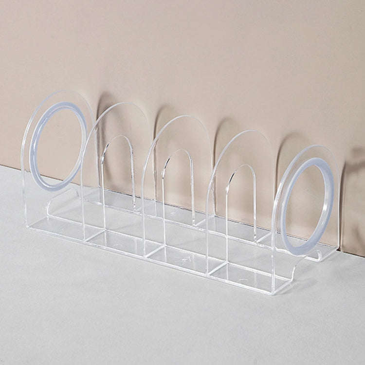Book Riser Stand Desktop Book Storage Shelf Student Transparent Book Holder(Blue Ring)