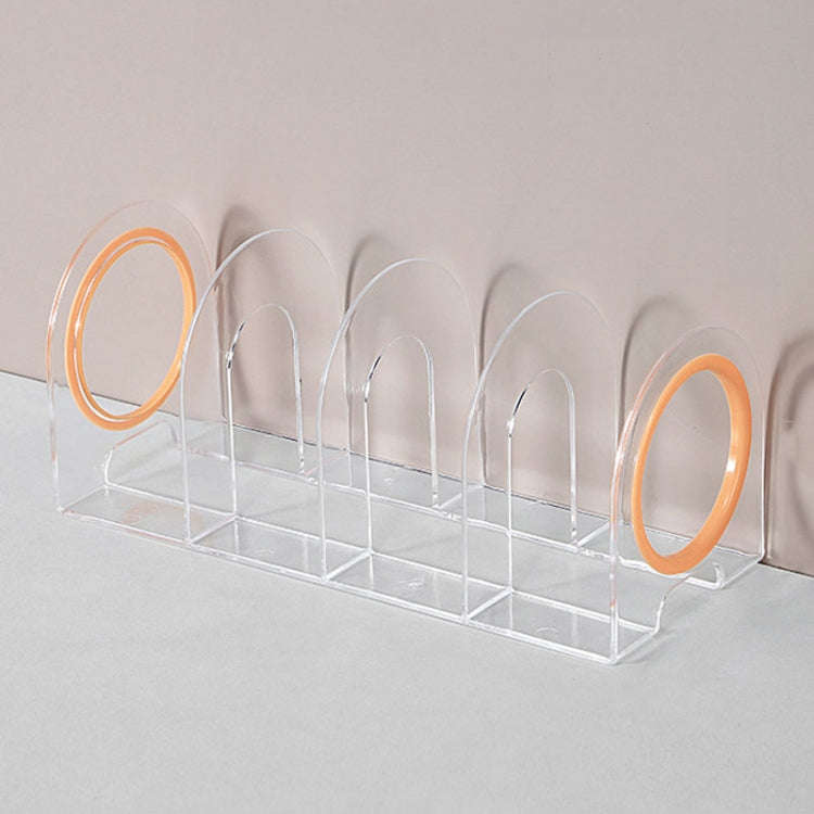 Book Riser Stand Desktop Book Storage Shelf Student Transparent Book Holder(Yellow Ring)