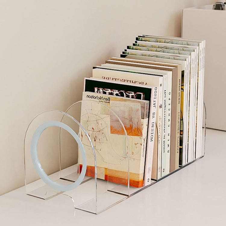 Book Riser Stand Desktop Book Storage Shelf Student Transparent Book Holder(Blue Ring)