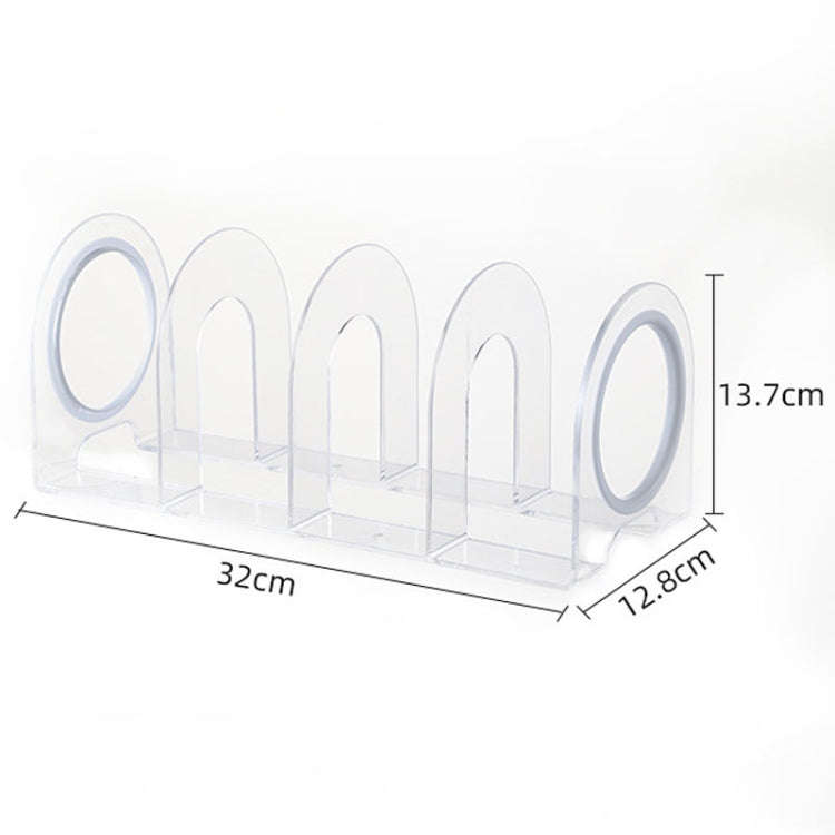 Book Riser Stand Desktop Book Storage Shelf Student Transparent Book Holder(Blue Ring)