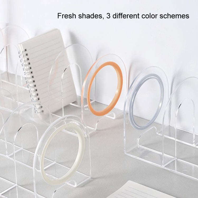 Book Riser Stand Desktop Book Storage Shelf Student Transparent Book Holder(Blue Ring)