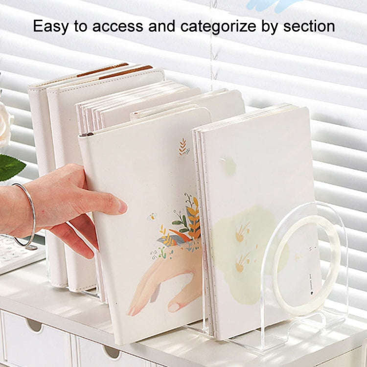 Book Riser Stand Desktop Book Storage Shelf Student Transparent Book Holder(Blue Ring)