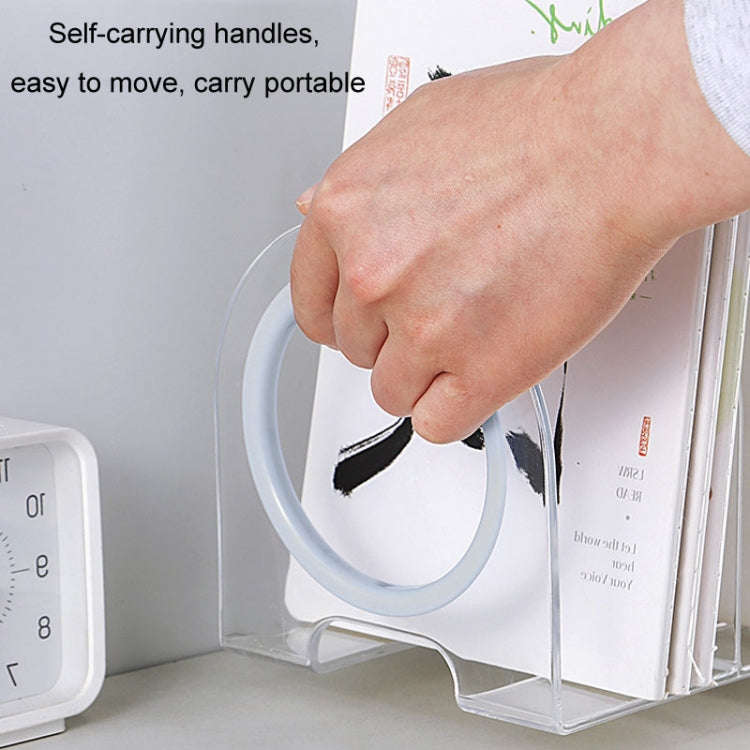 Book Riser Stand Desktop Book Storage Shelf Student Transparent Book Holder(White Ring)