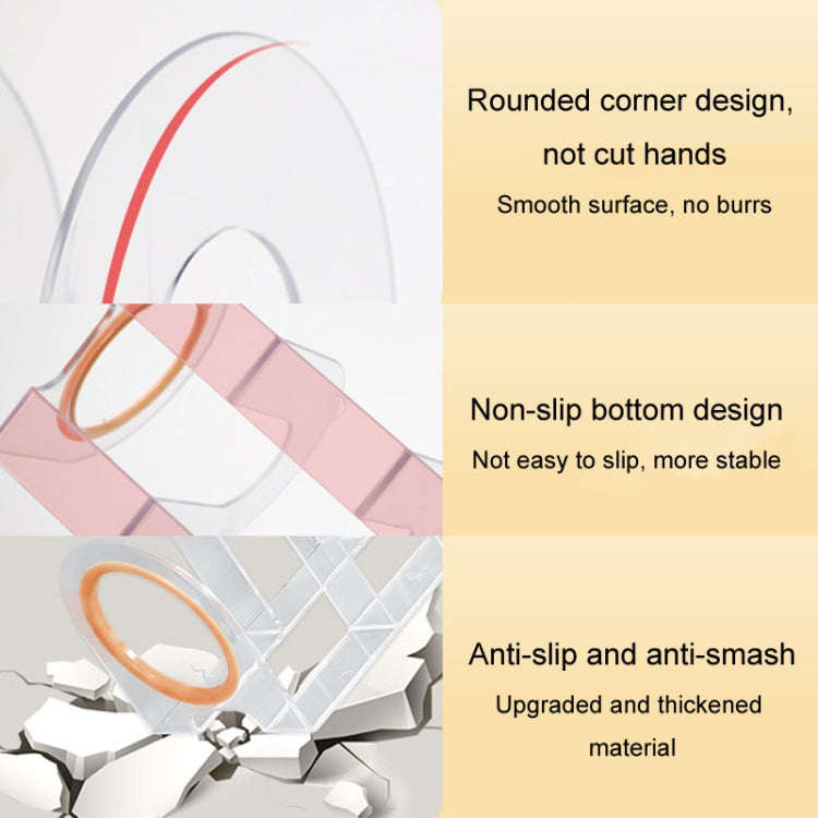 Book Riser Stand Desktop Book Storage Shelf Student Transparent Book Holder(White Ring)