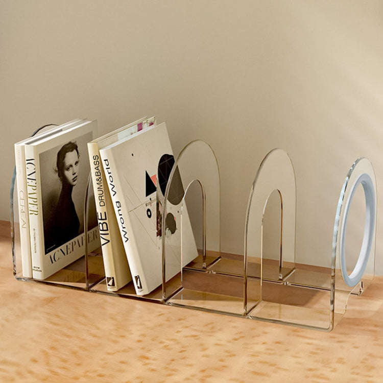 Book Riser Stand Desktop Book Storage Shelf Student Transparent Book Holder(Blue Ring)