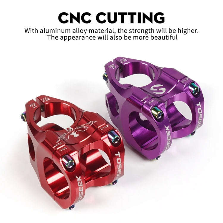 TOSEEK 35mm Aluminum Alloy Stem Bicycle Modification Accessories, Color: Colorful