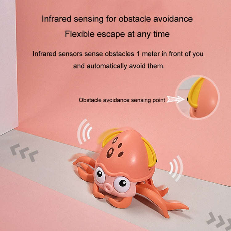 Children Electrical Sensor Octopus Toy Automatic Obstacle Avoidance Sound Light Crawling Quirky T...