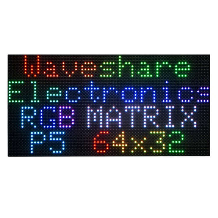 Waveshare RGB Full-color LED Matrix Panel, 5mm Pitch, 64x32 Pixels, Adjustable Brightness(25848)