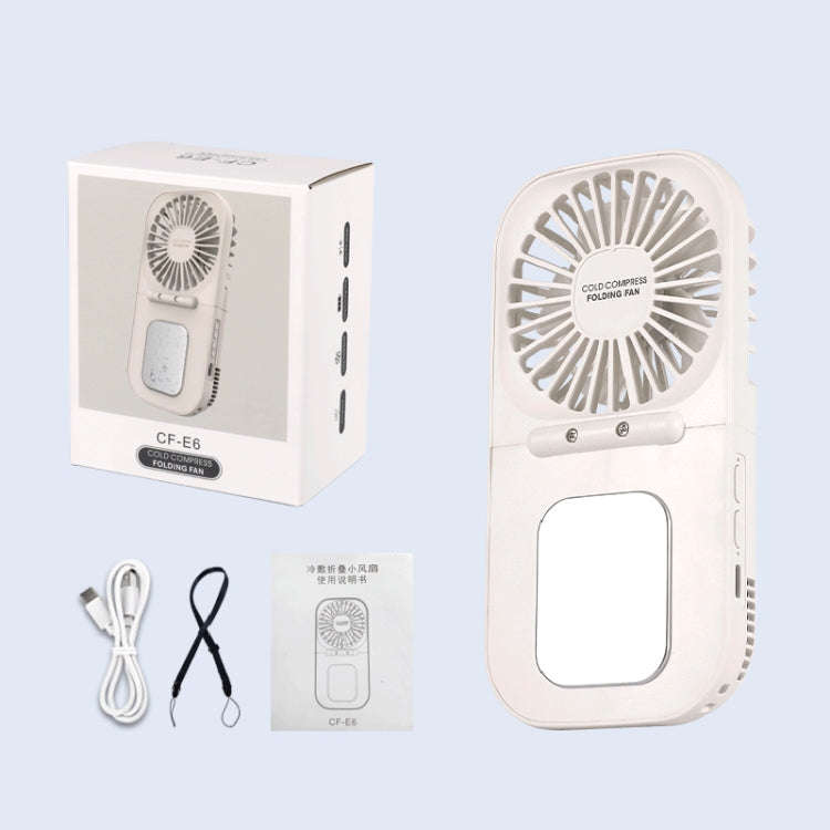 USB Charging Folding Outdoor Handheld Mini Cold Compress Fan Desktop Cooling Fan(Navy Blue)