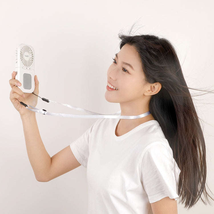 USB Charging Folding Outdoor Handheld Mini Cold Compress Fan Desktop Cooling Fan(White)