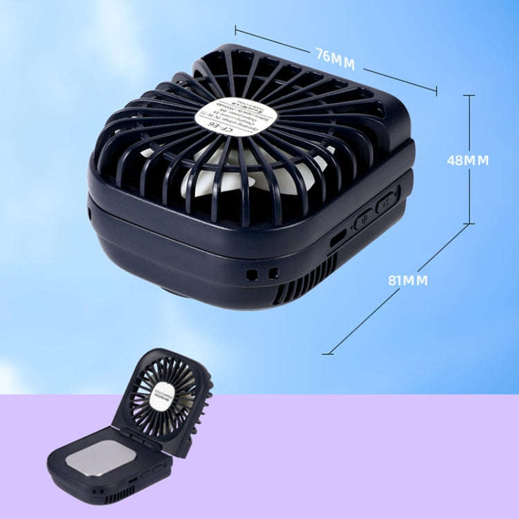 USB Charging Folding Outdoor Handheld Mini Cold Compress Fan Desktop Cooling Fan(Navy Blue)