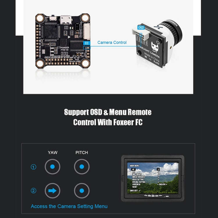 Foxeer Cat 3 Micro Black FPV Night Camera 1200TVL Starlight 0.00001Lux Camera For RC FPV Racing D...