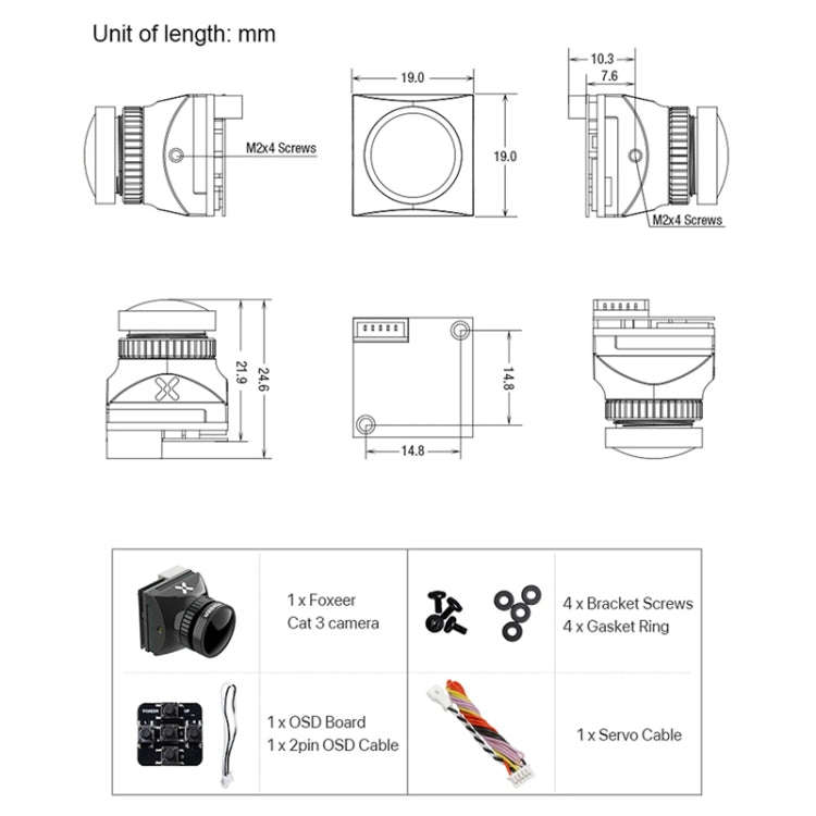 Foxeer Cat 3 Micro Black FPV Night Camera 1200TVL Starlight 0.00001Lux Camera For RC FPV Racing D...