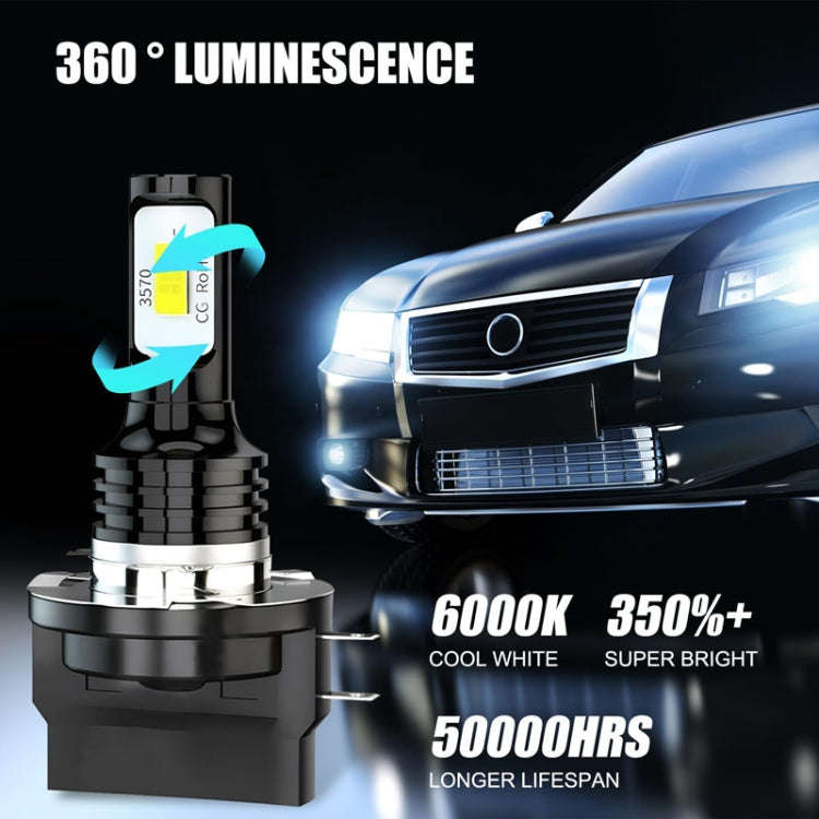 2pcs H11B 3570 2LED 80W Car Headlight Bulbs High Bright Fog Lights(Yellow)