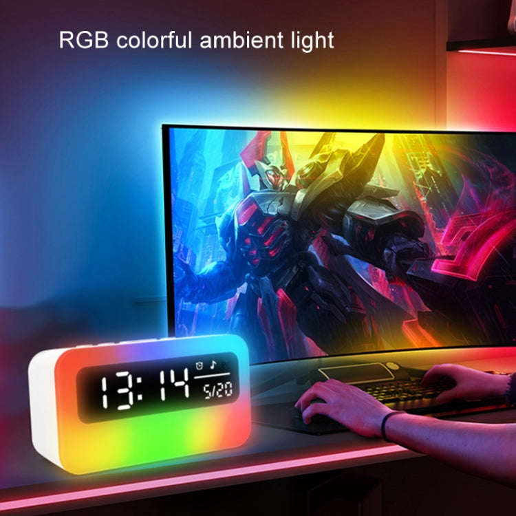 JSK-L30 Bluetooth Speaker Atmosphere Alarm Clock Regularly Wake Up APP Smart Home Charging Night ...