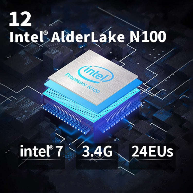 T9 Plus N100 DDR5 8G+128G UK Plug 12th Alder Lake Dual Gigabit LAN+3 HDMI 4K HD Pocket Mini PC