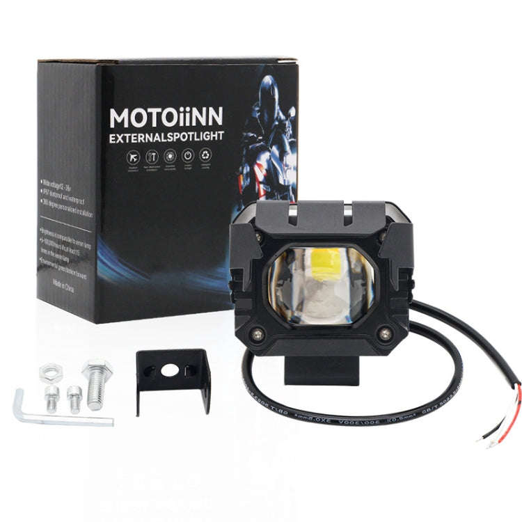 Motorcycle Strong Light With Lens Spotlight Electrical Bike Conversion Spotlight Paving Light(Whi...