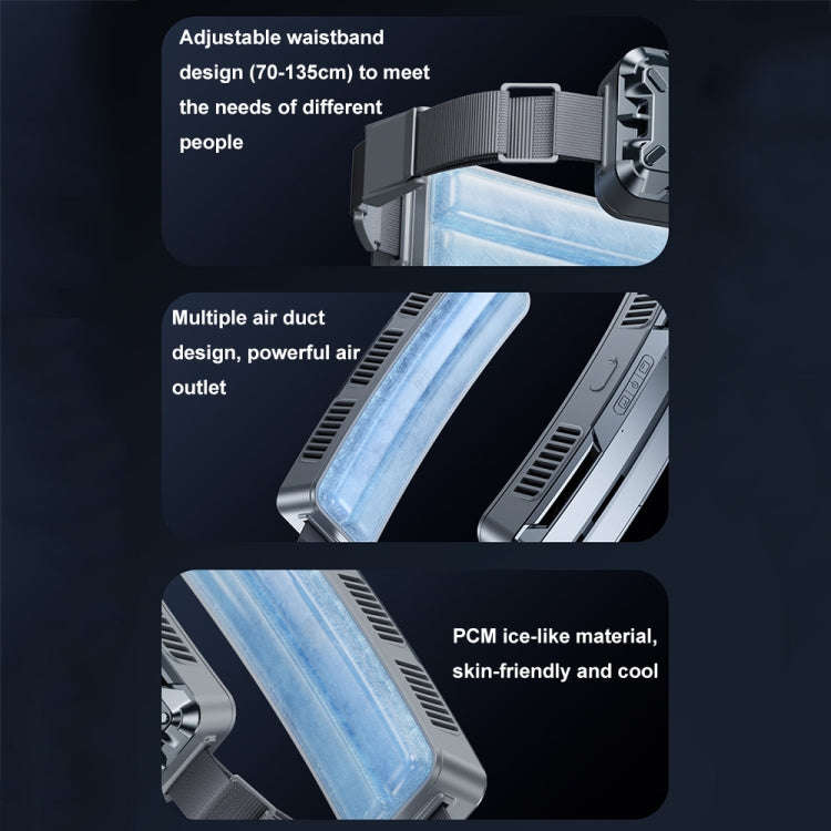 Ice Belt Outdoor Sports Cooling Fan Portable Mini Waist Fan(Dark Sky)