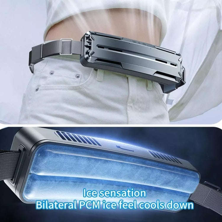Ice Belt Outdoor Sports Cooling Fan Portable Mini Waist Fan(Silver Gray)
