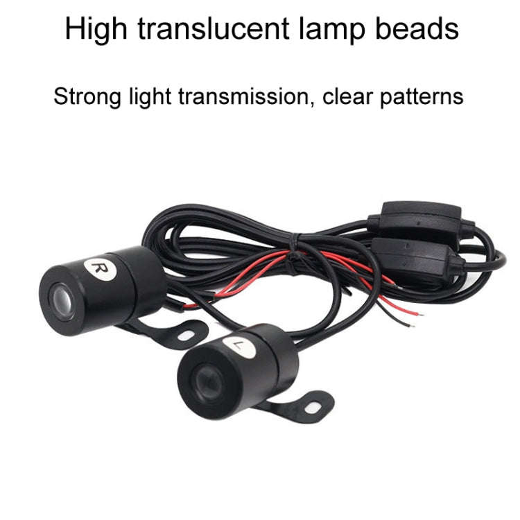 1pair Motorcycle Angel Wings Welcome Light LED Chassis Modified Wings Projector Light(Red)