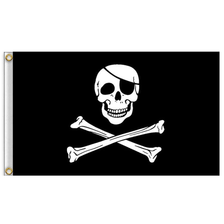 60x90cm Bar Haunted House Pirate Skeleton Flag Halloween Hanging Cloth, Style: Bald Eye Mask