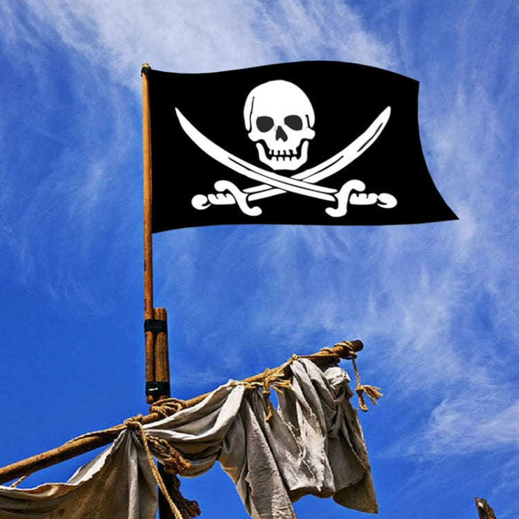 60x90cm Bar Haunted House Pirate Skeleton Flag Halloween Hanging Cloth, Style: Bald Knife And Fork