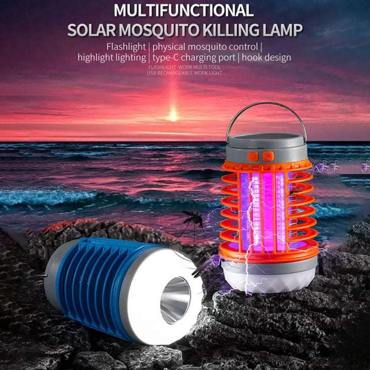 E-SMARTER W890-1 Solar LED Electric Shock Mosquito Light Outdoor USB Rechargeable Lighting Mosqui...