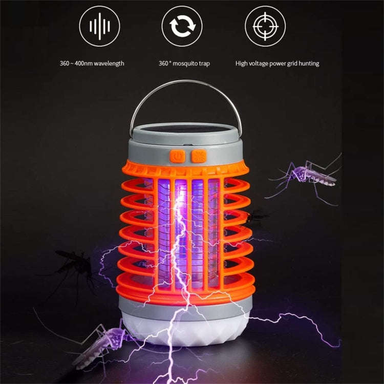 E-SMARTER W890-1 Solar LED Electric Shock Mosquito Light Outdoor USB Rechargeable Lighting Mosqui...