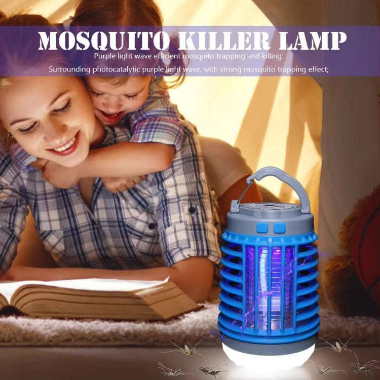 E-SMARTER W890-1 Solar LED Electric Shock Mosquito Light Outdoor USB Rechargeable Lighting Mosqui...