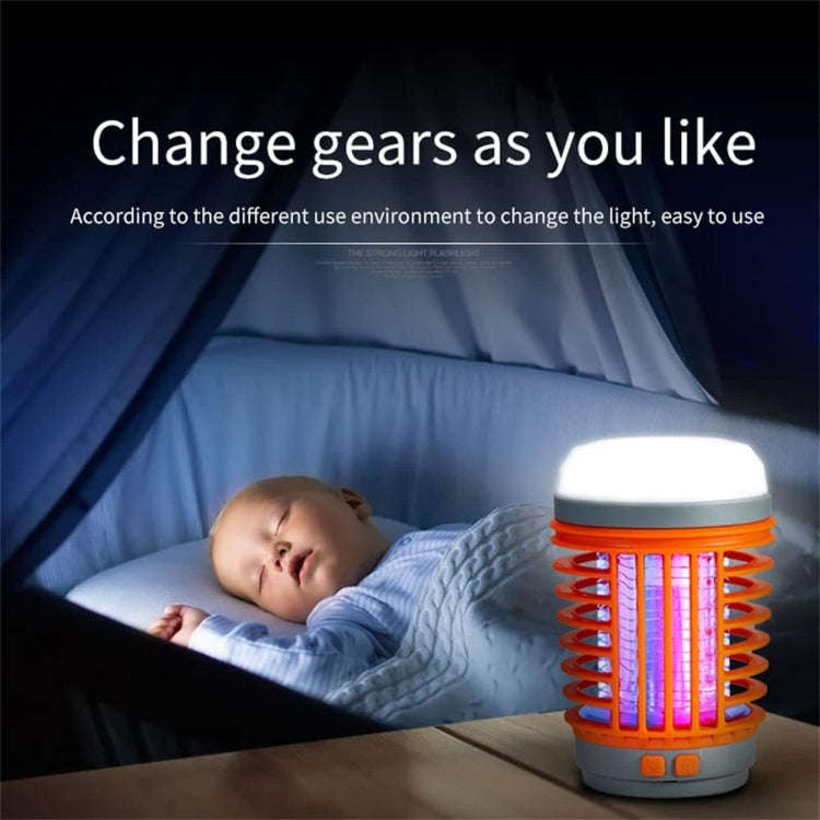 E-SMARTER W890-1 Solar LED Electric Shock Mosquito Light Outdoor USB Rechargeable Lighting Mosqui...
