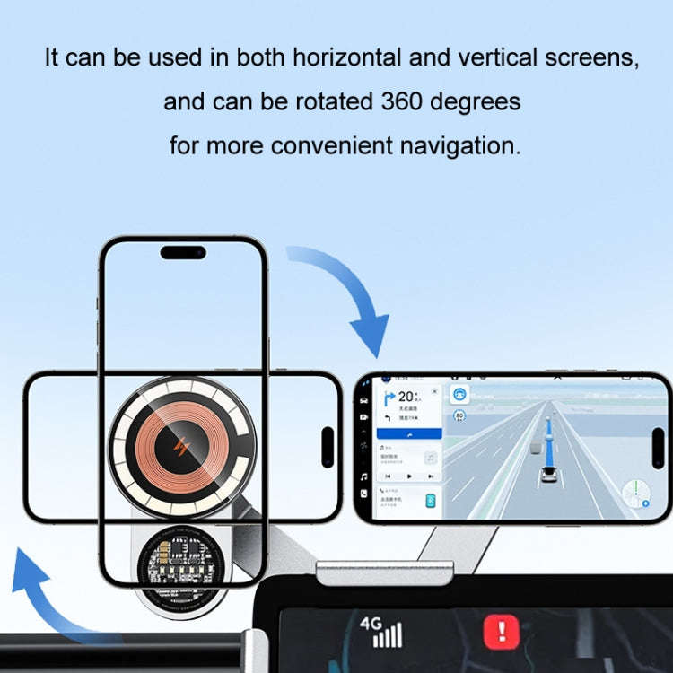Car Wireless Charging Mobile Phone Holder For Tesla Model 3 and Other Models(Gray)