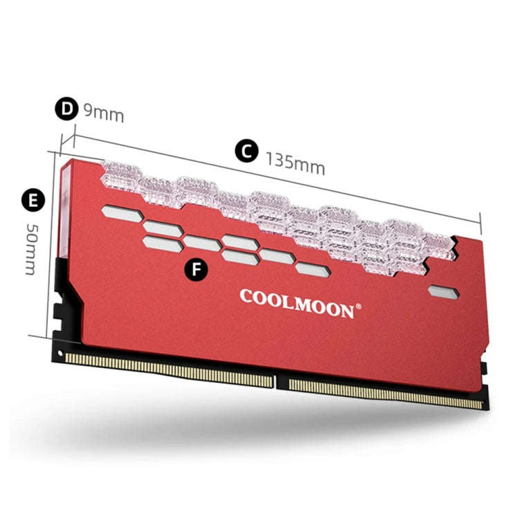 COOLMOON RA-2 Heatsink Cooler ARGB Colorful Flashing Memory Bank Cooling Radiator For PC Desktop ...