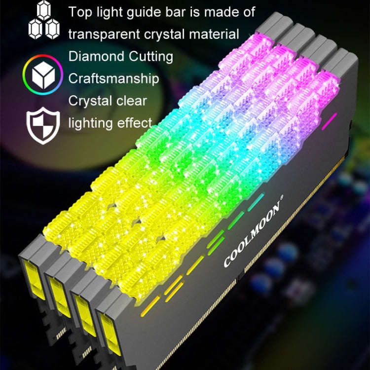 COOLMOON RA-2 Heatsink Cooler ARGB Colorful Flashing Memory Bank Cooling Radiator For PC Desktop ...