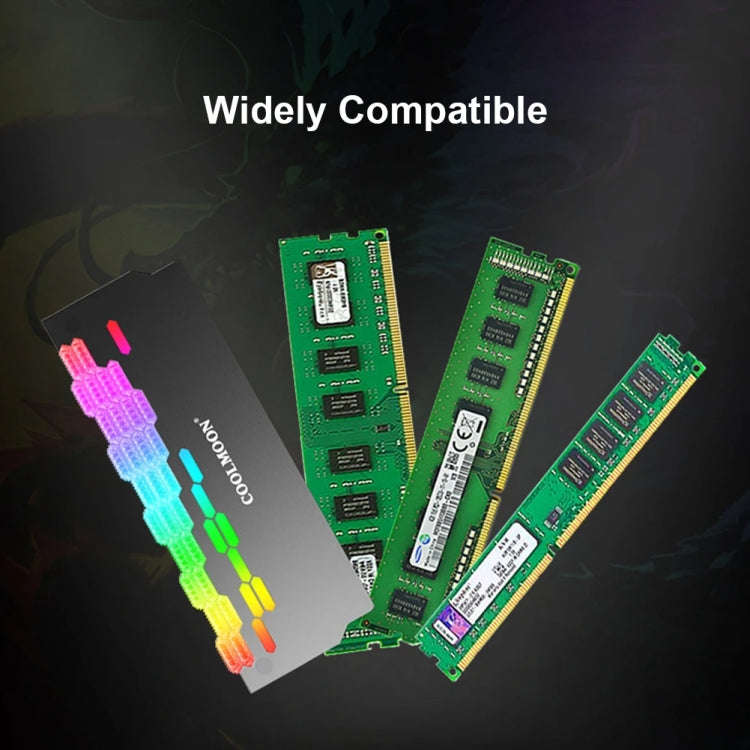 COOLMOON RA-2 Heatsink Cooler ARGB Colorful Flashing Memory Bank Cooling Radiator For PC Desktop ...