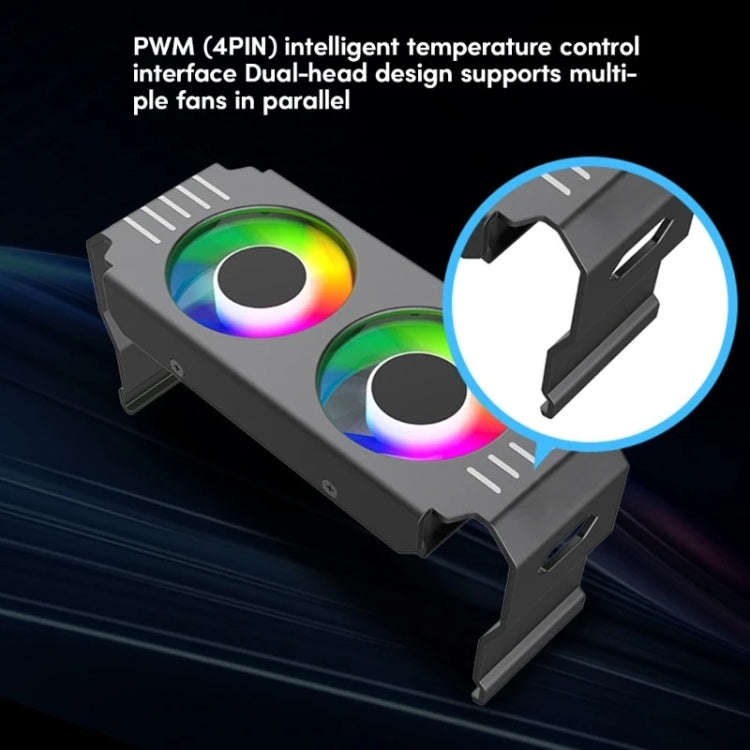 Desktop ARGB Memory Cooler PWM Temperature Control Dual Fan, For DDR / DDR2 / DDR3 / DDR4 / DDR5(...