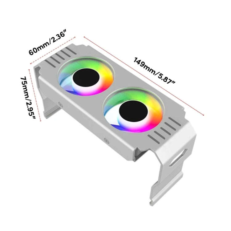 Desktop ARGB Memory Cooler PWM Temperature Control Dual Fan, For DDR / DDR2 / DDR3 / DDR4 / DDR5(...