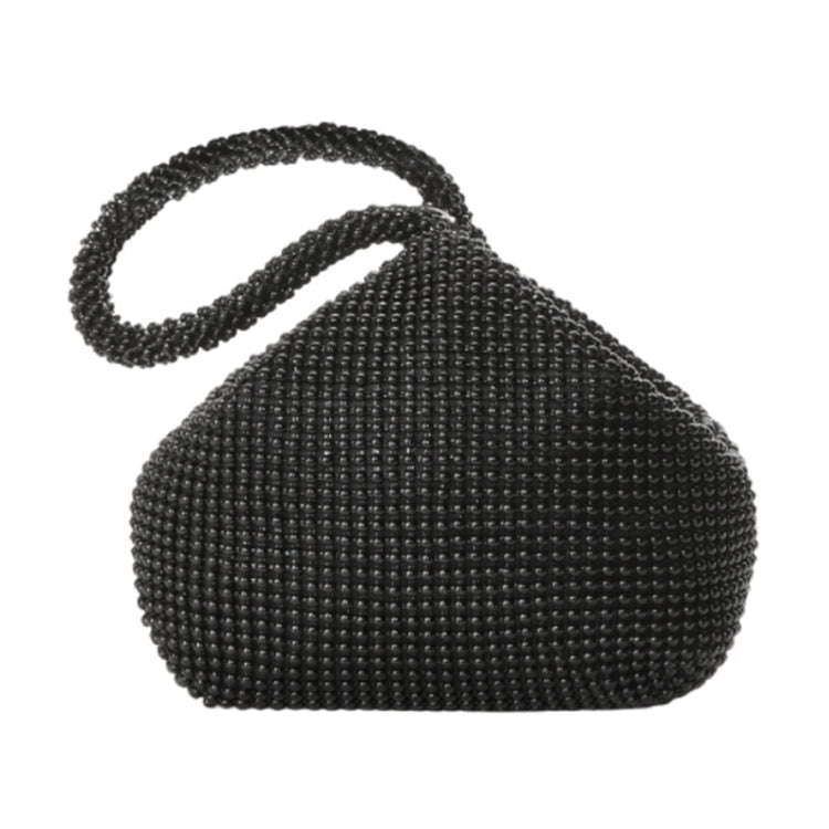 Evening Clutch Bag Ladies Banquet Soft Beaded Handbag(Black)