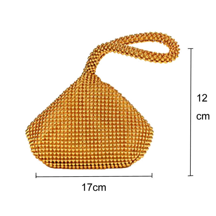 Evening Clutch Bag Ladies Banquet Soft Beaded Handbag(Gold)