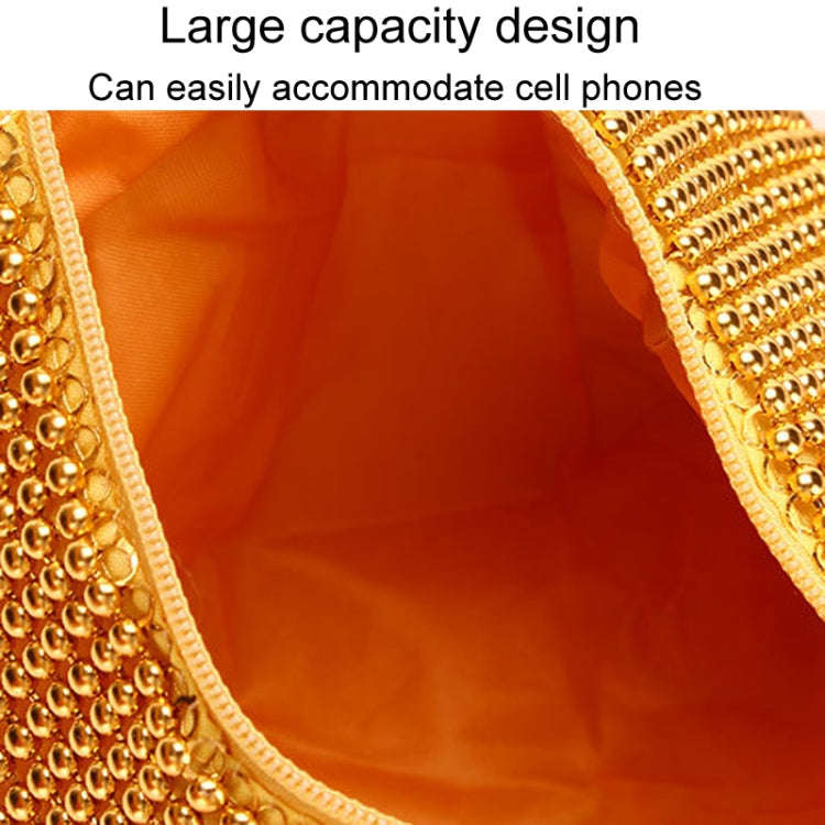 Evening Clutch Bag Ladies Banquet Soft Beaded Handbag(Gold)