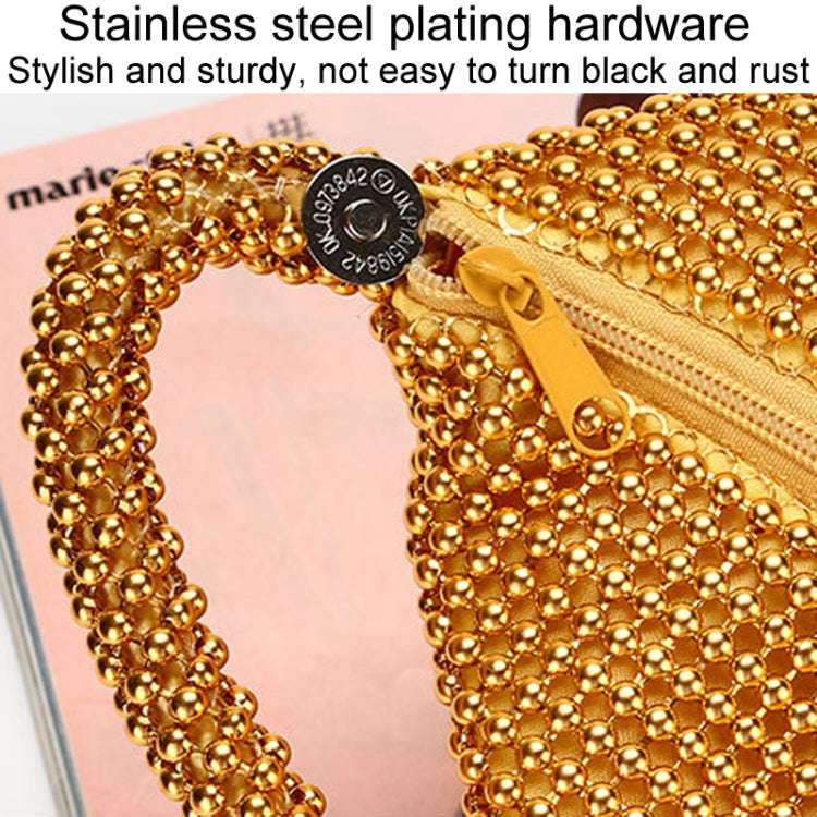 Evening Clutch Bag Ladies Banquet Soft Beaded Handbag(Silver)