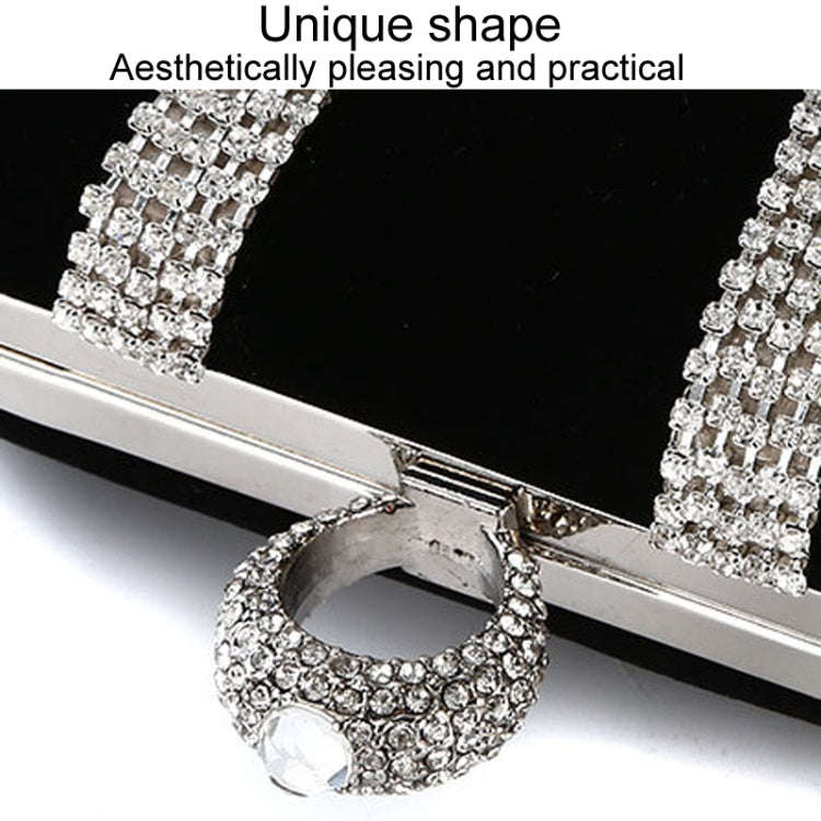 U-Shape Embellished Evening Bag Ladies Banquet Evening Clutch Bag(Red)