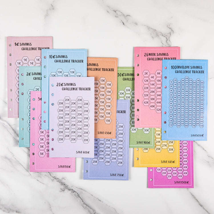48 Sheets Euro Edition  Savings Challenge Trackers A6 Money Saving Budget Planner Cards