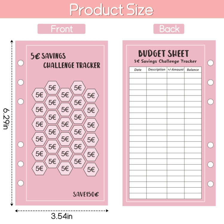 48 Sheets Euro Edition  Savings Challenge Trackers A6 Money Saving Budget Planner Cards