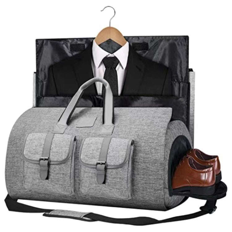 Large Capacity Suit Storage Bag Travel Portable Folding Bag Multifunctional Fitness Bag(Grey)