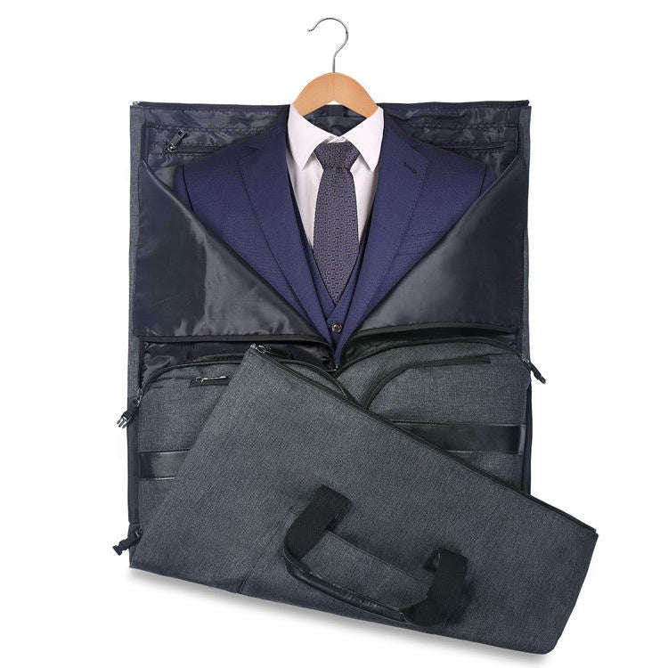 Large Capacity Suit Storage Bag Travel Portable Folding Bag Multifunctional Fitness Bag(Grey)