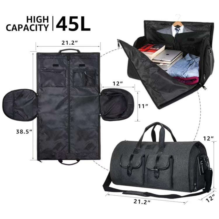Large Capacity Suit Storage Bag Travel Portable Folding Bag Multifunctional Fitness Bag(Grey)