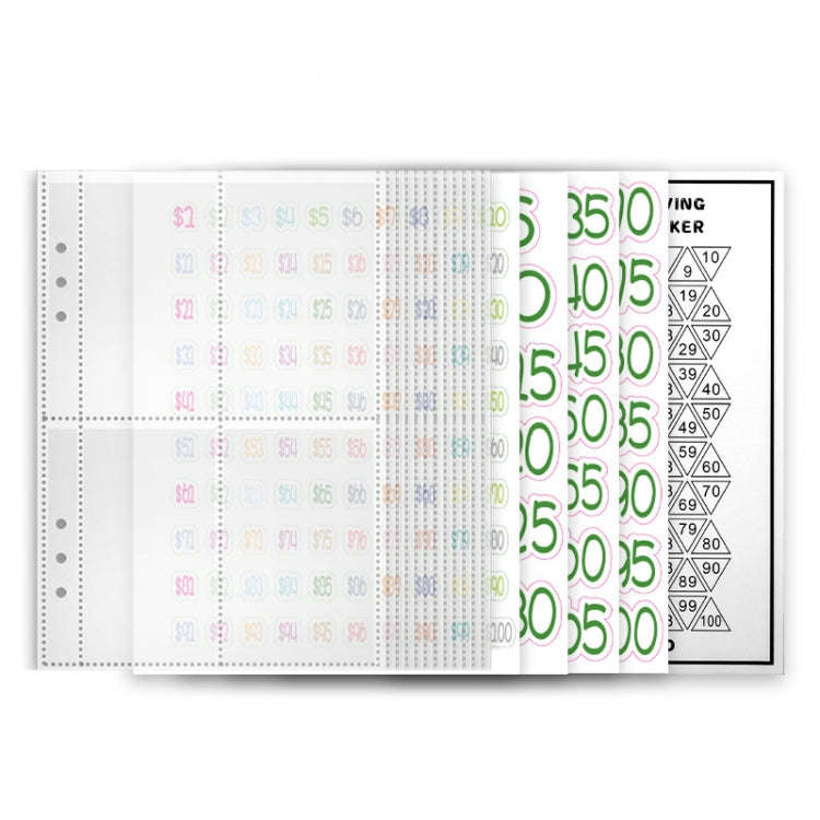 25sheets /Set A5 6 Holes Save Money Challenge Envelopes Replacement Inner Page, Spec: Set 3